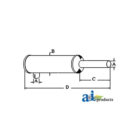 A & I Products Muffler (Horizontal) 7" x5.2" x22" A-WD98